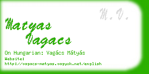 matyas vagacs business card