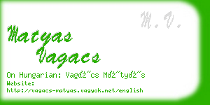 matyas vagacs business card